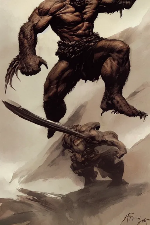 Image similar to mighty wolverine, by Frank Frazetta, Greg Rutkowski, Boris Vallejo, epic fantasy character art, Exquisite detail, post-processing, low angle, masterpiece, cinematic