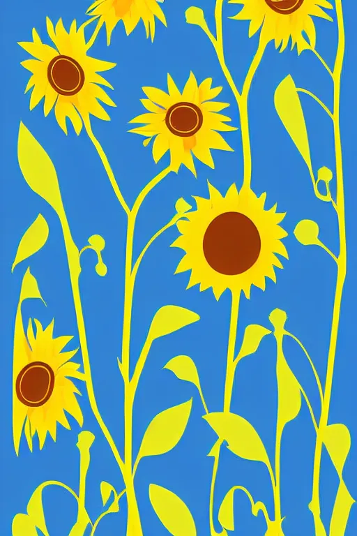 Image similar to minimalist boho style art of a colorful sunflower, illustration, vector art