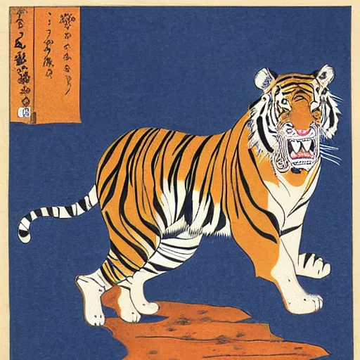 Image similar to tiger , ukiyo-e art