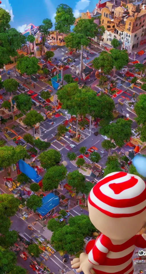 Prompt: a hyperrealistic photo of waldo from where's waldo, vibrant scene, volumetric lighting, hyper realistic, 8 k render, unreal engine 5 render