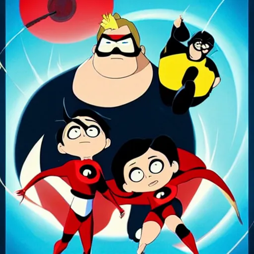 Prompt: The Incredibles in the style of Studio Ghibli Hayao Miyazaki