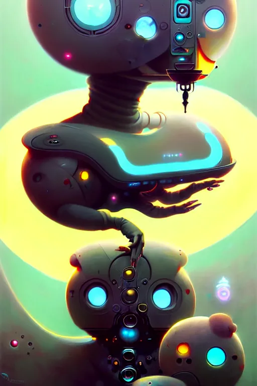 Image similar to cute sentient technology by peter mohrbacher