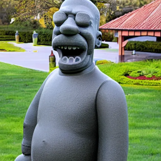 Prompt: a statue of homer simpson