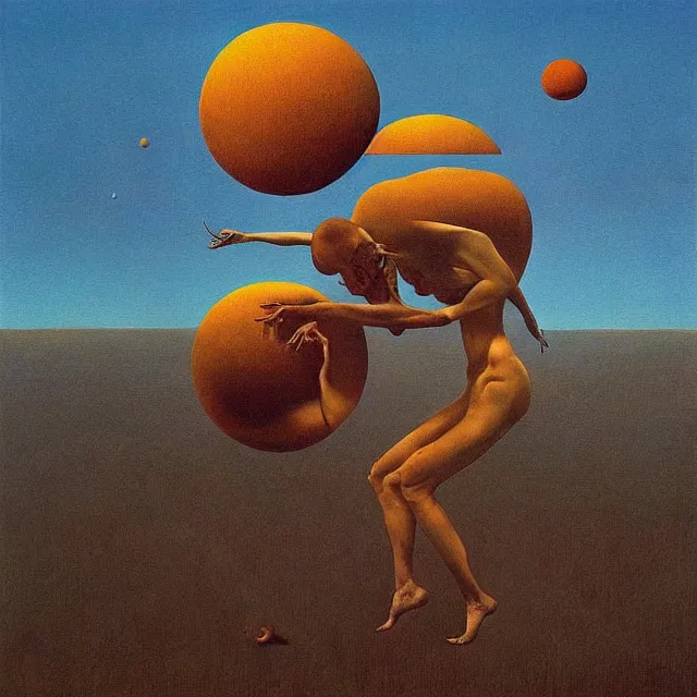 Image similar to Painting, Creative Design, album cover art, Human mind, surrealist, by Zdzisław Beksiński and storm thorgerson