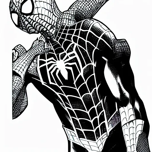 Image similar to spider - man drawn by quinton hoover,