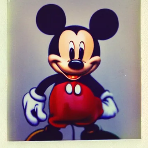 Image similar to color polaroid of micky mouse clubbing full body by Tarkovsky
