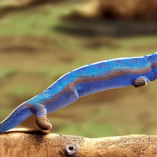 Prompt: blue tongue skink riding on a donkey photorealistic