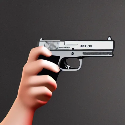 Image similar to Xi Jinping holding Glock-18 in his right hand, 3D Render