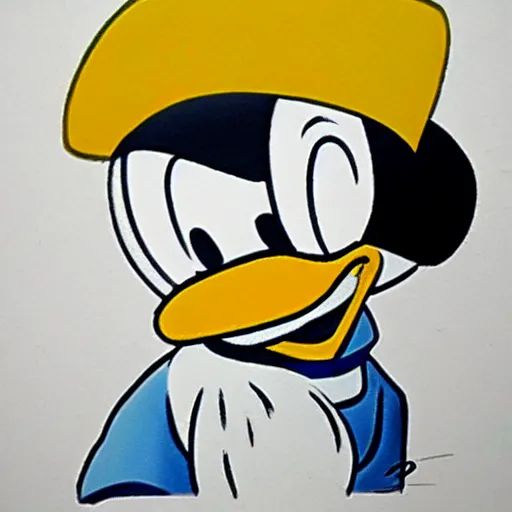 Image similar to Donald Duck by Kentaro Miura, Charachter Portrait,