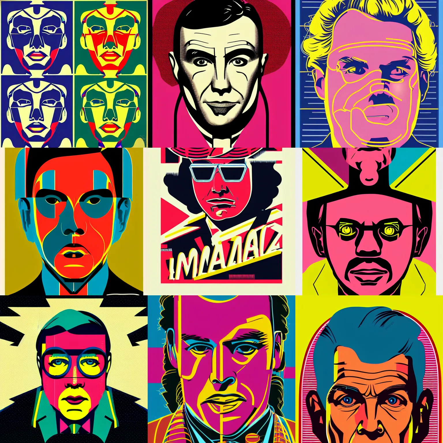 Prompt: symmetry!! portrait of individual francois legault retro futurist illustration art by butcher billy, sticker, colorful, illustration, highly detailed, simple, smooth and clean vector curves, no jagged lines, vector art, smooth andy warhol style