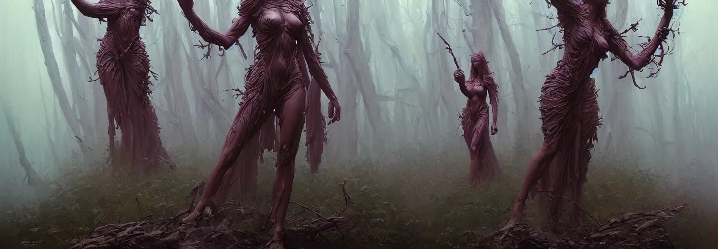 Image similar to Goddess of the forest, trending on Artstation, Greg Rutkowski, Wayne Barlowe