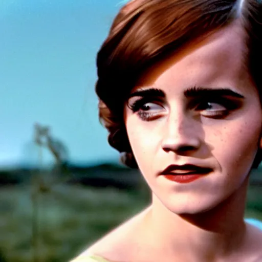 Prompt: photo, emma watson, film still from the grand old trip the moon ( 1 9 2 2 ), kodak ektachrome 1 2 0, 2 6 mm,