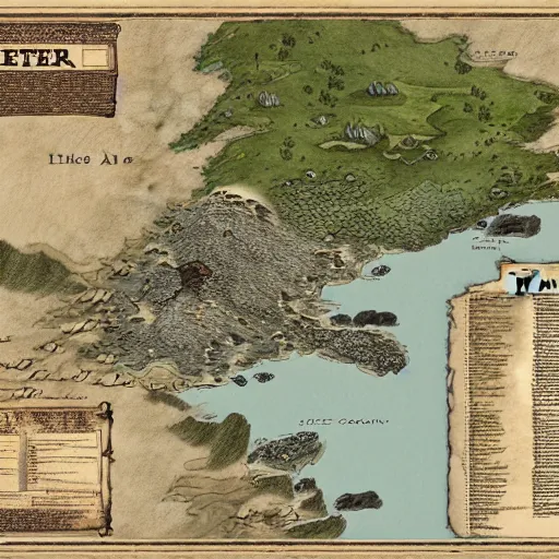 Image similar to A map of what's West of Westeros