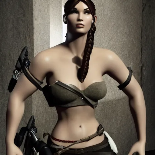 Prompt: tasteful Lara Croft by René Lalique