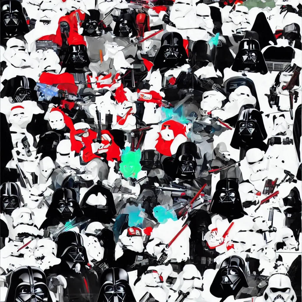 Image similar to Darth Vader laughing, in the style of South Park