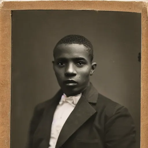 Prompt: portrait photograph of a young black man