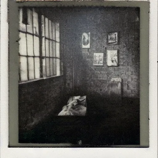 Prompt: retro Polaroid photograph of a crime scene of the serial killer Jack the Ripper, unsettling, creepy, horrific, gruesome