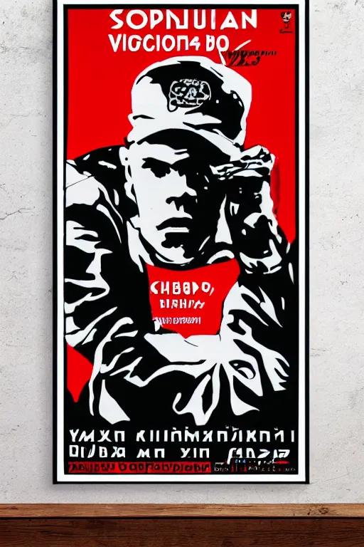 Image similar to yung lean poster, soviet propaganda poster