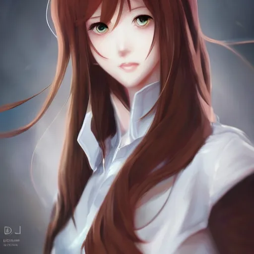 Image similar to kurisu makise, elegant, ultra highly detailed, digital painting, smooth, sharp focus, artstation, pixiv, art by Ina Wong, Bo Chen, artgerm, rossdraws, sakimichan