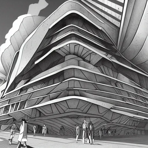 Prompt: brutalist architecture realism, in the style of artgerm
