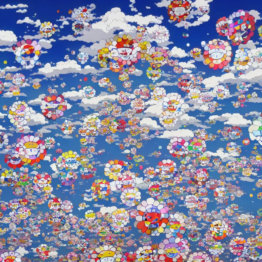 Image similar to kyoto with a beautiful cloudy sky above by takashi murakami, beeple and james jean, aya takano color style, 4 k, super detailed, modern, 4 k, symmetrical