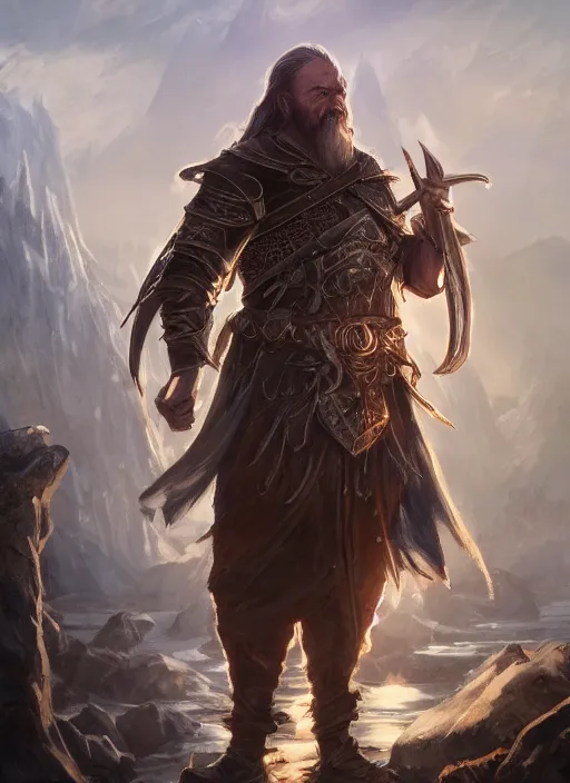 Image similar to merchant, ultra detailed fantasy, elden ring, realistic, dnd, rpg, lotr game design fanart by concept art, behance hd, artstation, deviantart, global illumination radiating a glowing aura global illumination ray tracing hdr render in unreal engine 5