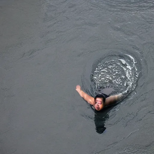Image similar to xi jinping swimming in concrete