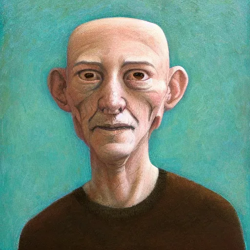 Prompt: portrait of a man, by shaun tan