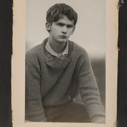 Prompt: cottagecore poised portrait of a melancholic young dude 2 1 years old