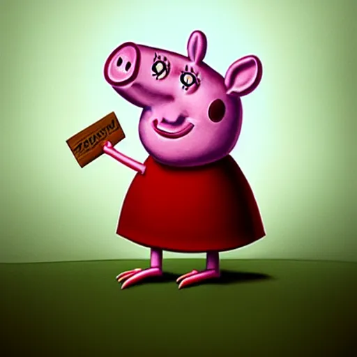 Prompt: deviantart, therookies, concept by raad, troiti, concept by vitorugo, by hernan zunig, mateus 9 5, realistic background, highly detailed, concept art, smooth, sharp focus, illustration of peppa pig