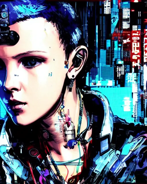 Prompt: photo of cyberpunk millie bobby brown by yoji shinkawa