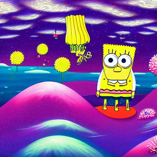 Prompt: spongebob by chiho aoshima