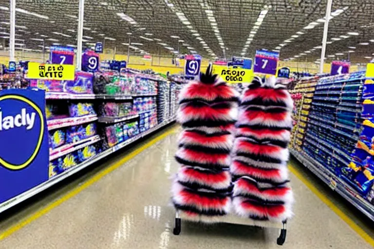 Image similar to photo of fursuits for sale at walmart on black friday