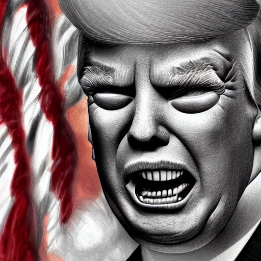 Prompt: Donald Trump's true form, digital art, featured on artstation, hilghly detailed