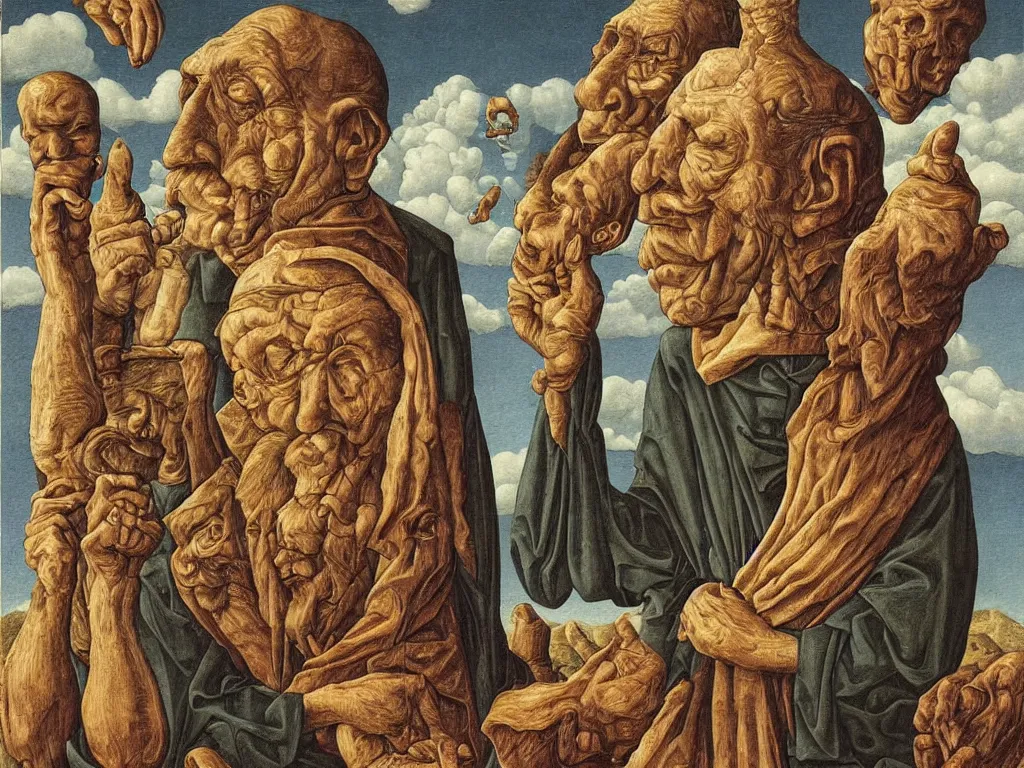 Image similar to obituary for an alchemist. painting by carlo crivelli, rene magritte