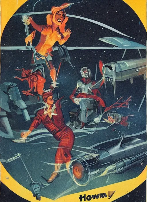 Prompt: 5 0 s pulp scifi fantasy illustration by edd cartier, howard v brown, frank r paul, astounding stories, amazing, fantasy, other worlds