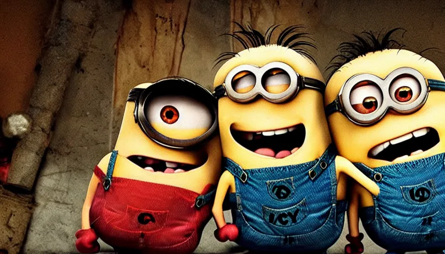 Image similar to fight club!!!, fight club!!!((the minions)), movie still