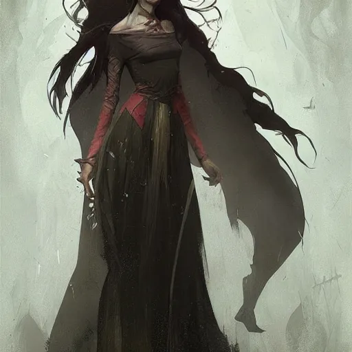 Prompt: Morgane Le Fay . Dark fantasy style. Digital art by Greg Rutkowski