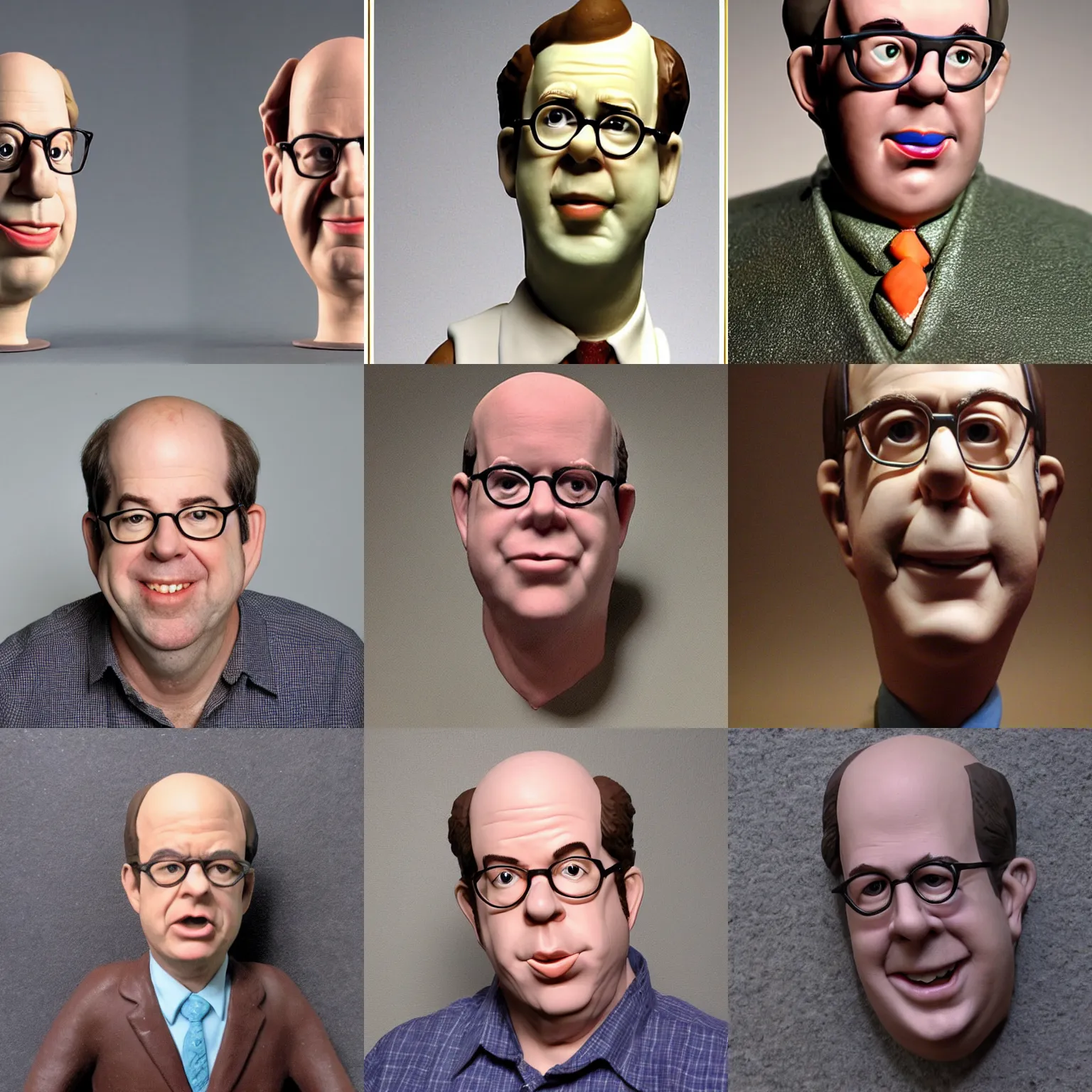 Prompt: stephen tobolowsky made out of clay