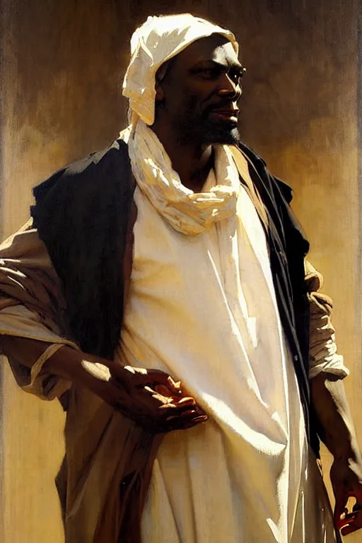 Image similar to leyendecker and solomon joseph solomon and richard schmid and jeremy lipking victorian loose genre loose painting full length portrait painting of jesus