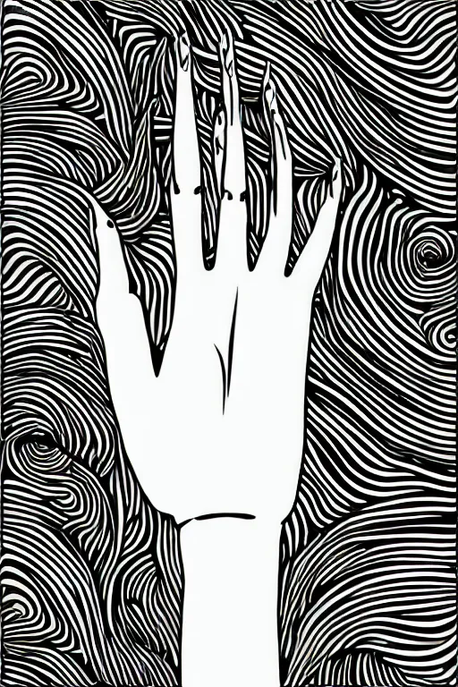 Image similar to minimalist boho style art of a hand, illustration, vector art