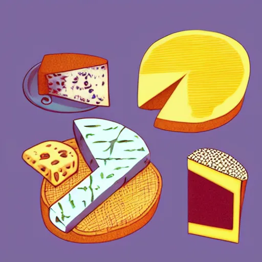 Image similar to cheese, food illustration by kamisketsa and lerin