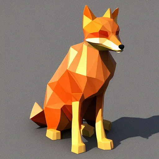 Image similar to fox low poly 3 d render trending on artstation