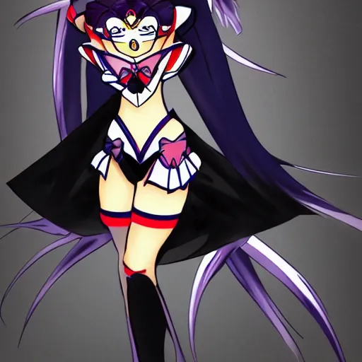 Image similar to a fusion between sailor moon and jeanne dark