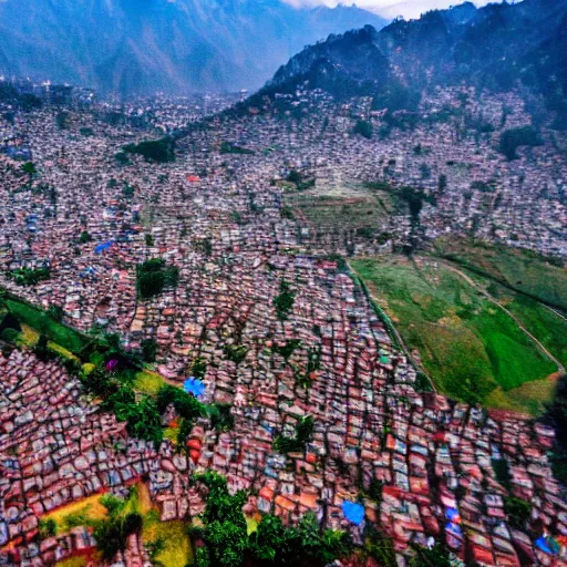 Image similar to drone shot of kathmandu valley, 4k