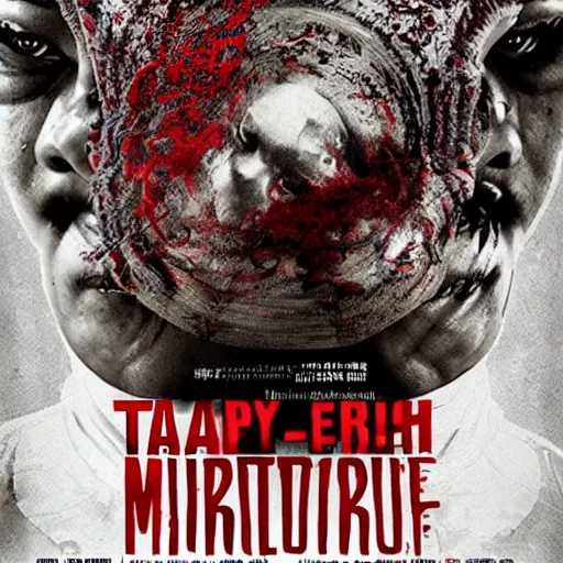 Prompt: ultra - photorealistic, new horror movie poster from takeshi miike, intricate details, sharp focus, perfect baroque like real project, symmetrical, perfect face and anatomy ultra - details.