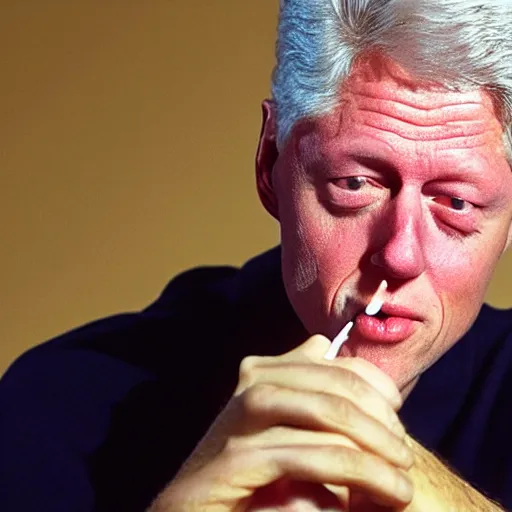 Prompt: Bill Clinton smoking a joint