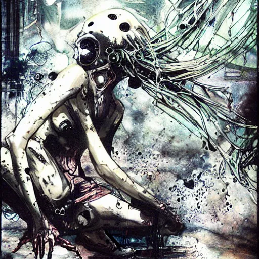 Image similar to liminal space creepy murkey water indoor ocean storm horrific creature underneath your feet, by dzo and scott fischer yoji shinkawa horror art