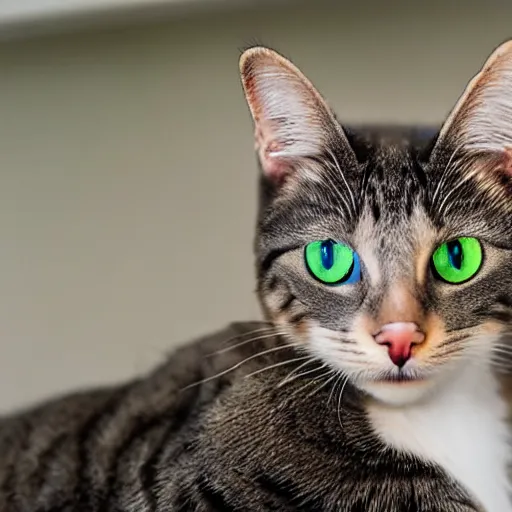 Prompt: cat with heterochromatic pupils