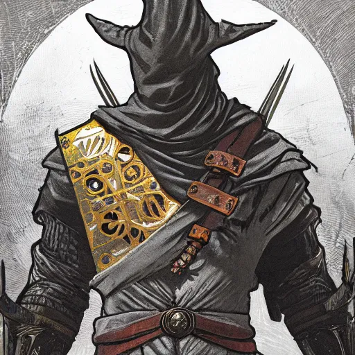 Prompt: an ultra detailed vector image of solaire of astora dressed as the hunter from bloodborne, concept art by alphonse mucha and greg rutkowski, praise the blood moon, octane render, liminal space